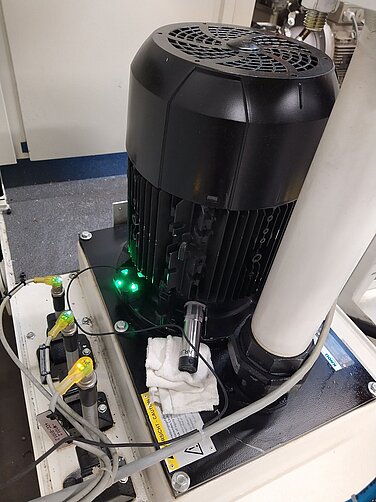 View of a pump with a motion sensor. 