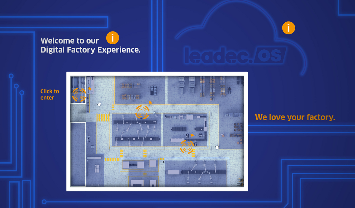 Home page of the Digital Factory Experience. 
