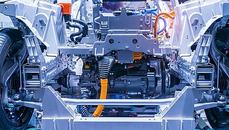 View of an electric car battery.