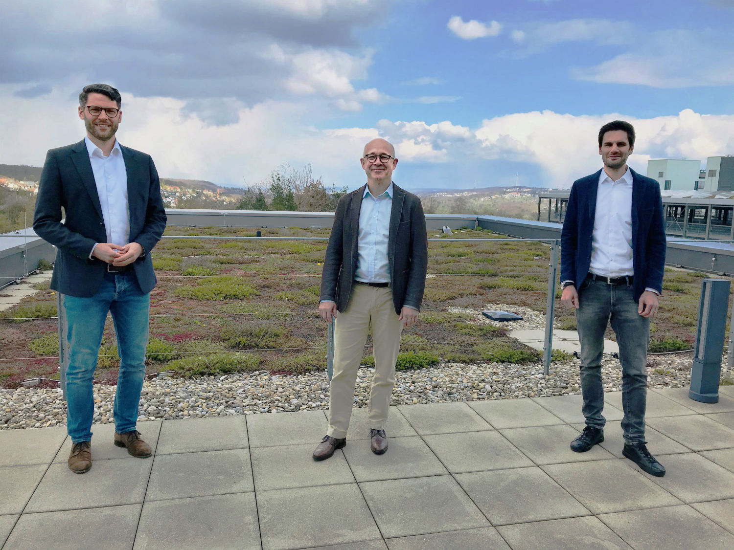 From left to right: Dr. Lukas Biedermann, Sparetech, Dr. Bernd Voelpel and Stephan Hihn, Leadec.