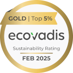 Logo of the Ecovadis Rating Gold.